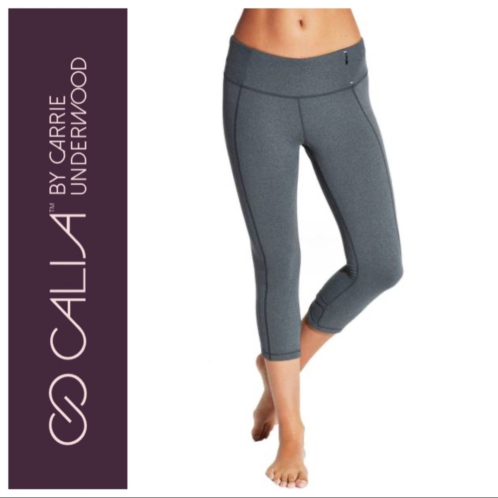CALIA Essential Crossover Tight Fit Capris leggings grey XS yoga pants